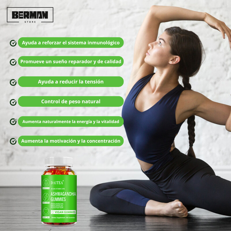 Gomitas de Ashwagandha  (30 un) – Reducción del estrés y mejora del bienestar emocional