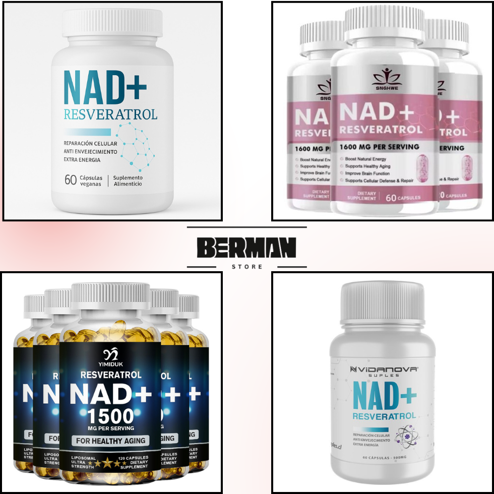 Cápsulas de NAD+ con Resveratrol (60 un) – Enfoque en longevidad y energía celular